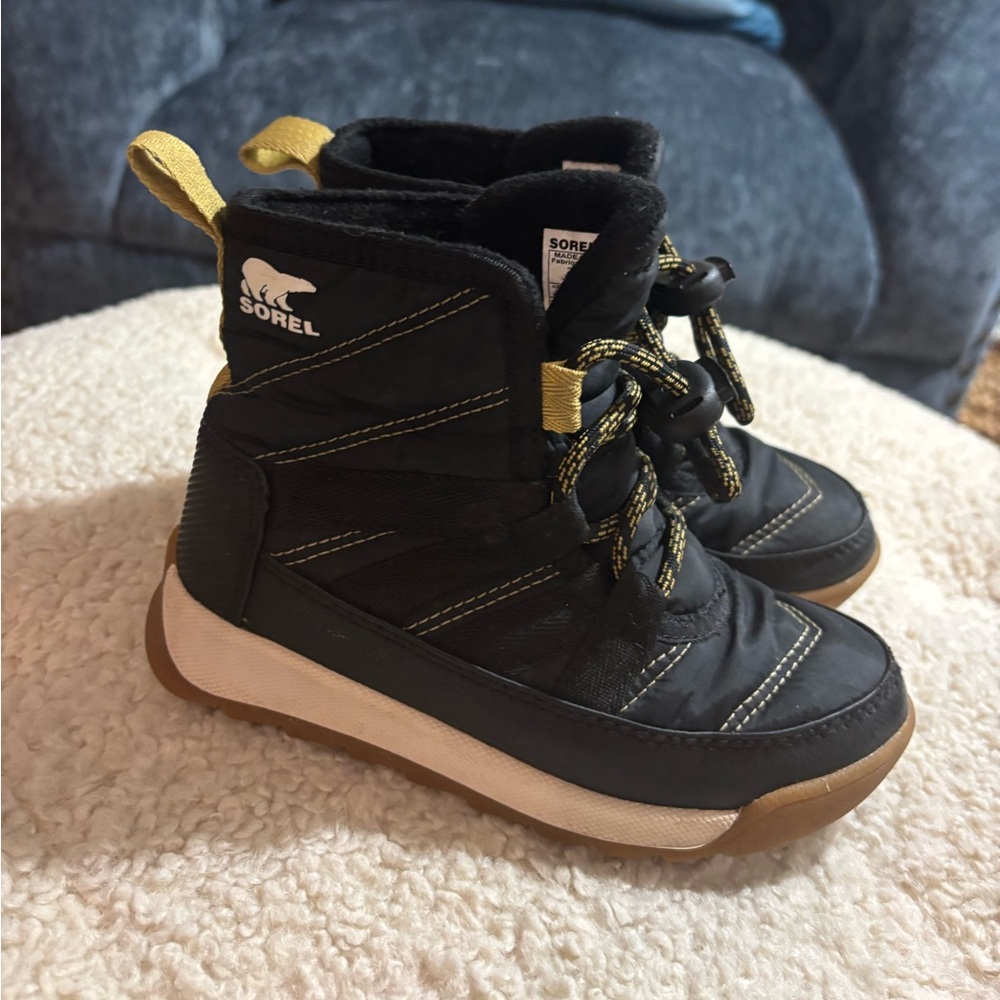 Sorel Kids Black and Yellow Rain & Snow Boots